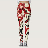 Morsen - Rood en kreeft Leggings (Voorkant)