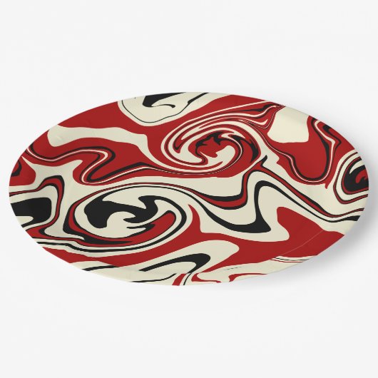 Morsen - Rood en kreeft Papieren Bordje (Gekanteld)