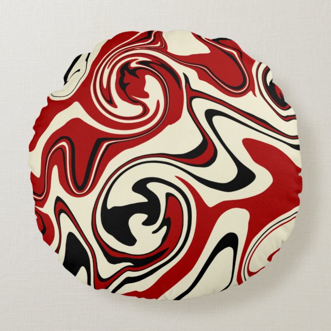 Morsen - Rood en kreeft Rond Kussen (Voorkant)