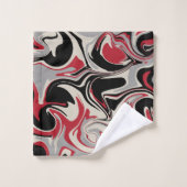 Morsen - Rood, grijs, zwart en bonen wit Bad Handdoek (Wasdoekje)