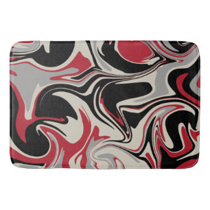 Morsen - Rood, grijs, zwart en bonen wit Badmat
