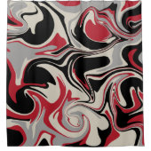 Morsen - Rood, grijs, zwart en bonen wit Douchegordijn (Voorkant)