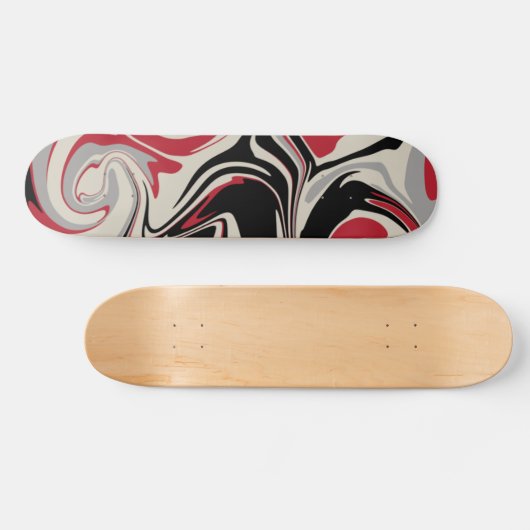 Morsen - Rood, grijs, zwart en bonen wit Persoonlijk Skateboard (Horizontaal)