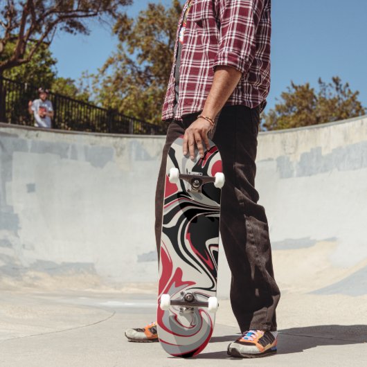 Morsen - Rood, grijs, zwart en bonen wit Persoonlijk Skateboard (Buiten 2)