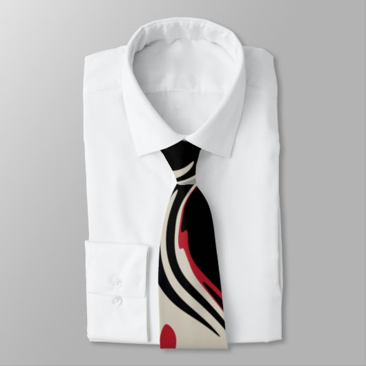 Morsen - Rood, grijs, zwart en bonen wit Stropdas (Gebonden)