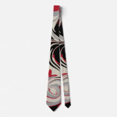 Morsen - Rood, grijs, zwart en bonen wit Stropdas (Voorkant)