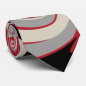 Morsen - Rood, grijs, zwart en bonen wit Stropdas (Opgerold)