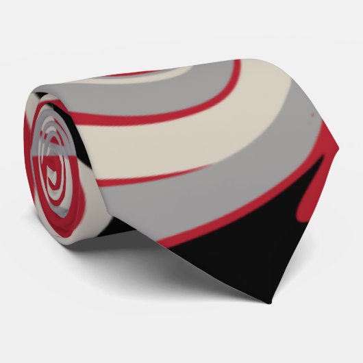 Morsen - Rood, grijs, zwart en bonen wit Stropdas (Opgerold)