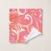 Morsen - Roze, Oranje en crème Bad Handdoek (Wasdoekje)