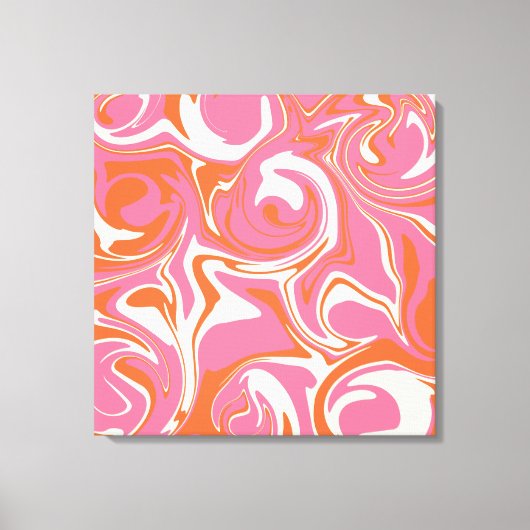 Morsen - Roze, Oranje en crème Canvas Afdruk (Voorkant)
