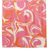 Morsen - Roze, Oranje en crème Douchegordijn (Voorkant)