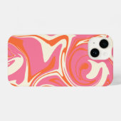 Morsen - Roze, Oranje en crème iPhone Hoesje (Achterkant horizontaal)