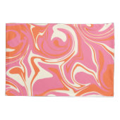 Morsen - Roze, Oranje en crème Kussensloop (Achterkant-Links)