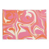 Morsen - Roze, Oranje en crème Kussensloop (Achterkant-Rechts)