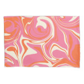 Morsen - Roze, Oranje en crème Kussensloop (Voorkant-Links)