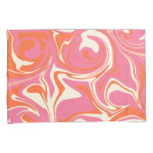 Morsen - Roze, Oranje en crème Kussensloop (Voorkant-Rechts)