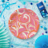 Morsen - Roze, Oranje en crème Papieren Bordje (Feest)