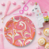 Morsen - Roze, Oranje en crème Papieren Bordje (Feest)