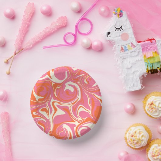 Morsen - Roze, Oranje en crème Papieren Kommen (Feest)