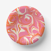 Morsen - Roze, Oranje en crème Papieren Kommen (Voorkant)