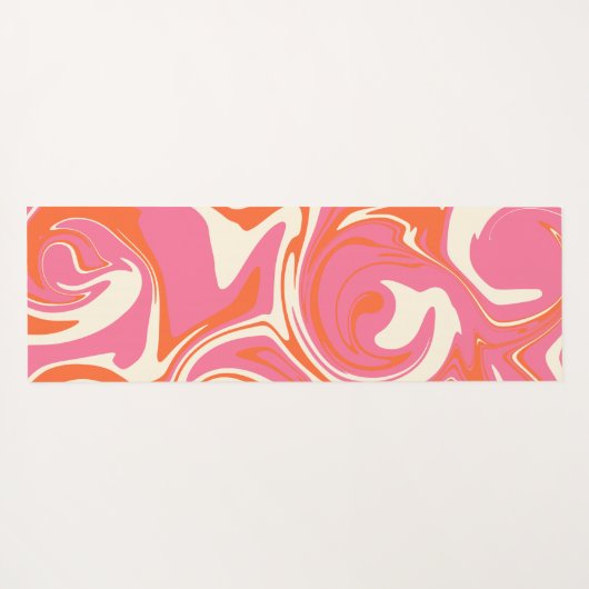 Morsen - Roze, Oranje en crème Yogamat (Achterkant (horizontaal))