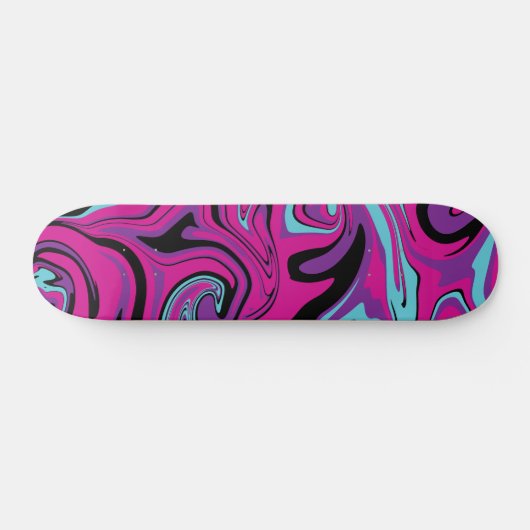 Morsen - Roze, Paars, blauw en zwart Persoonlijk Skateboard (Horizontaal)
