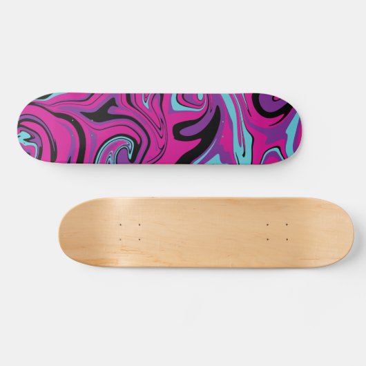 Morsen - Roze, Paars, blauw en zwart Persoonlijk Skateboard (Horizontaal)