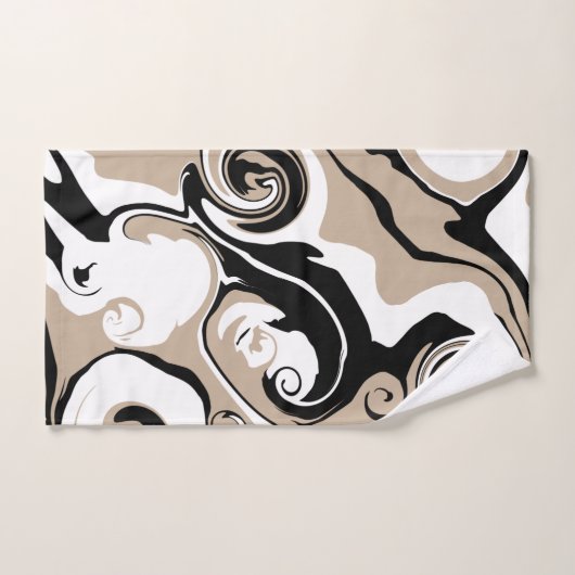 Morsen - Taupe, zwart en wit Bad Handdoek (Handdoek)