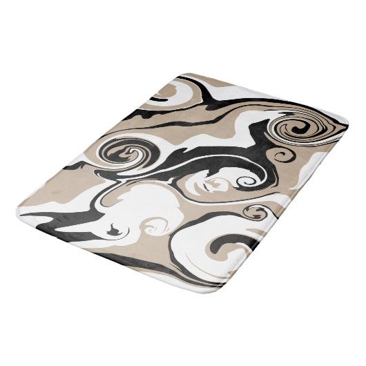 Morsen - Taupe, zwart en wit Badmat (Gekanteld)