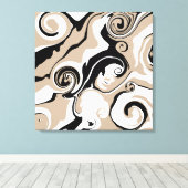 Morsen - Taupe, zwart en wit Canvas Afdruk (Insitu (Houten vloer))