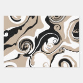 Morsen - Taupe, zwart en wit Inpakpapier Vel (Voorkant 3)