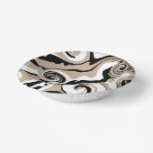 Morsen - Taupe, zwart en wit Papieren Kommen (Gebogen)