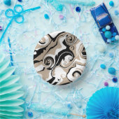 Morsen - Taupe, zwart en wit Papieren Kommen (Feest)