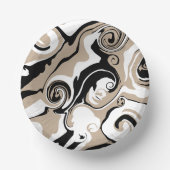 Morsen - Taupe, zwart en wit Papieren Kommen (Voorkant)