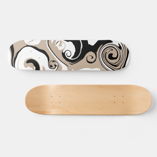 Morsen - Taupe, zwart en wit Persoonlijk Skateboard (Horizontaal)