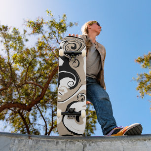 Morsen - Taupe, zwart en wit Persoonlijk Skateboard