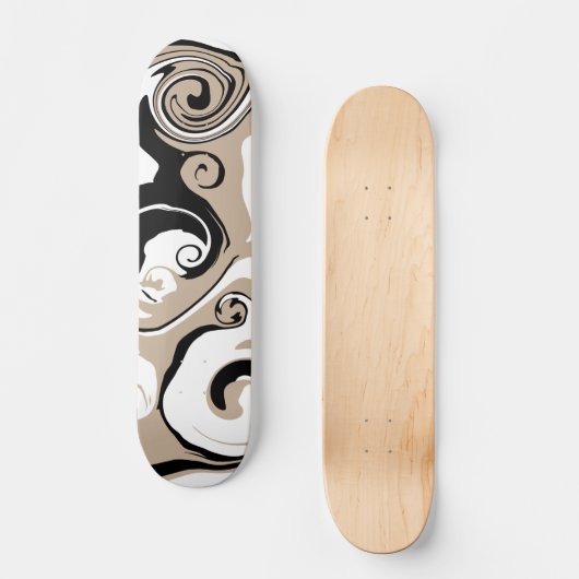 Morsen - Taupe, zwart en wit Persoonlijk Skateboard (Voorkant)