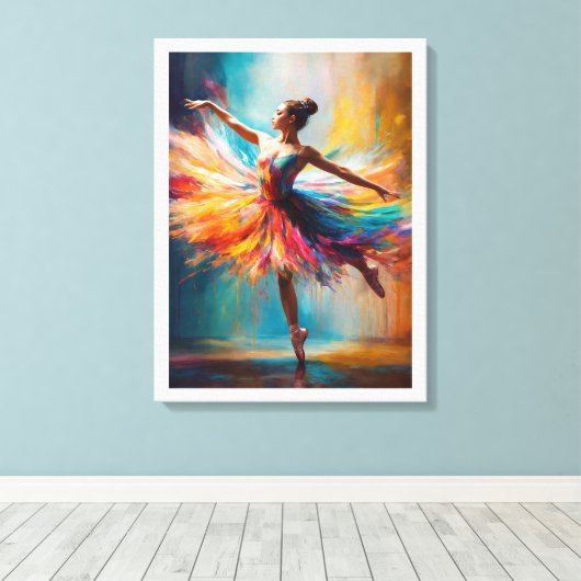 Morsen verf dansen canvas afdruk (Insitu (Houten vloer))