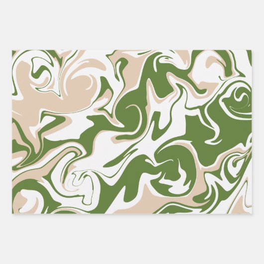 Morsen - wit, zand en palmgroen inpakpapier vel (Voorkant)