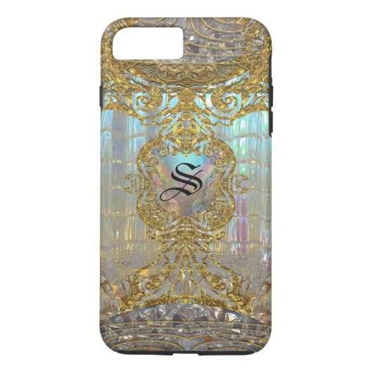 Morshnette Elegant Barok Monogram 7 Plus Case-Mate iPhone Case (Achterkant)