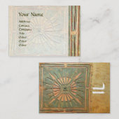 MORSTSTAR, MONOGRAM, goudgeel groen Visitekaartje (Voorkant / Achterkant)