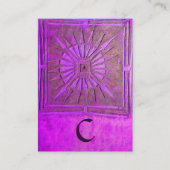 MORSTSTAR, MONOGRAM, goudgeel violet paars Visitekaartje (Achterkant)