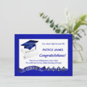 Morta & diploma, Royal Blue Graduation Party Kaart (Staand voorkant)