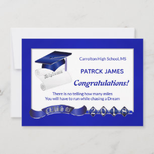 Morta & diploma, Royal Blue Graduation Party Kaart