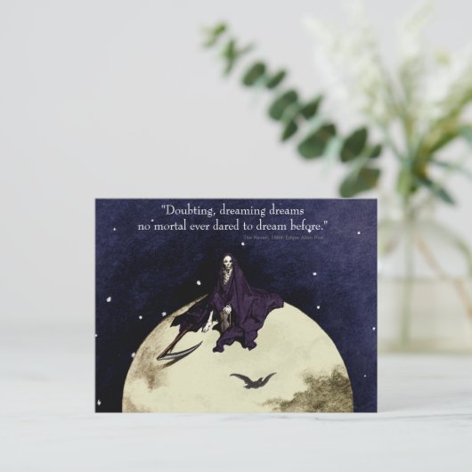 Mortaliteit en de maan briefkaart (Staand voorkant)