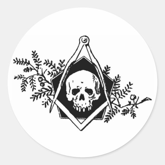 Mortaliteitsplein en -kompassen ronde sticker (Voorkant)