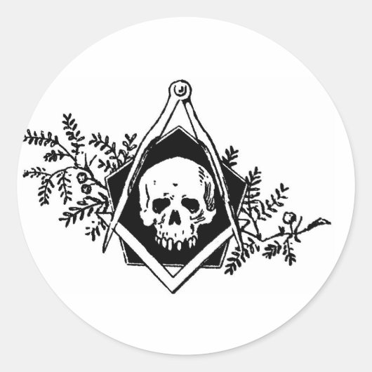 Mortaliteitsplein en -kompassen ronde sticker (Voorkant)