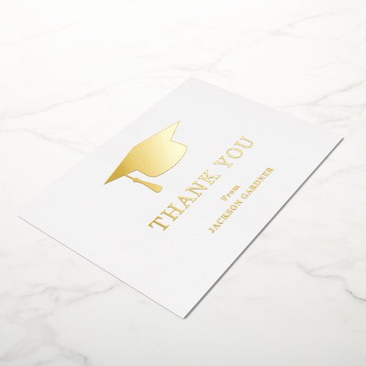Mortar Board Gold Afstuderen Hartelijk dank Folie Uitnodiging (Gedraaid)