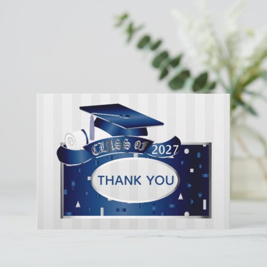 Mortar, diploma Afstuderen Hartelijk dank Bedankkaart (Staand voorkant)