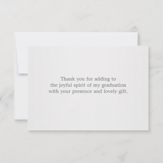 Mortar, diploma Afstuderen Hartelijk dank Bedankkaart (Achterkant)